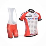 2014 Ropa Ciclismo Katusha Blanco Rojo Mangas Corta y Culotte Corto