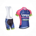 2014 Ropa Ciclismo Lampre Merida Rosa Azul Mangas Corta y Culotte Corto