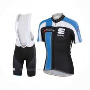2016 Ropa Ciclismo Sportful Negro Azul Mangas Corta y Culotte Corto