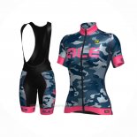 2017 Ropa Ciclismo Mujer ALE Camo Azul Mangas Corta y Culotte Corto