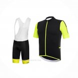 2017 Ropa Ciclismo RH+ Negro Amarillo Mangas Corta y Culotte Corto