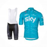 2017 Ropa Ciclismo Sky Azur Mangas Corta y Culotte Corto