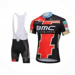 2018 Ropa Ciclismo BMC Negro Rojo Mangas Corta y Culotte Corto