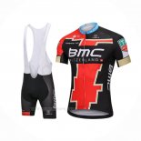 2018 Ropa Ciclismo BMC Negro Rojo Mangas Corta y Culotte Corto