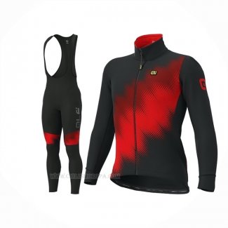 2019 Ropa Ciclismo ALE Pulse Rojo Negro Mangas Largas y Culotte Lunga
