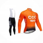 2019 Ropa Ciclismo CCC Naranja Mangas Largas y Culotte Lunga