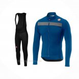 2019 Ropa Ciclismo Castelli Puro 3 Azul Negro Mangas Largas y Culotte Lunga