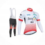 2020 Ropa Ciclismo Burgos BH Blanco Rojo Mangas Largas y Culotte Lunga