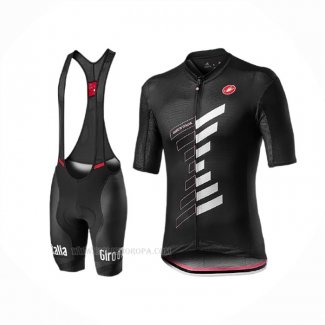 2020 Ropa Ciclismo Giro d'Italia Negro Blanco Mangas Corta y Culotte Corto