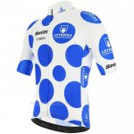 2020 Ropa Ciclismo Vuelta Espana Azul Blanco Mangas Corta y Culotte Corto