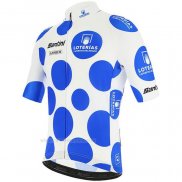 2020 Ropa Ciclismo Vuelta Espana Azul Blanco Mangas Corta y Culotte Corto