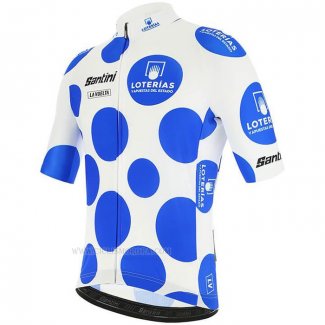 2020 Ropa Ciclismo Vuelta Espana Azul Blanco Mangas Corta y Culotte Corto