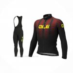2021 Ropa Ciclismo ALE Negro Rojo Mangas Largas y Culotte Lunga