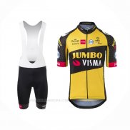 2021 Ropa Ciclismo Jumbo Visma Amarillo Mangas Corta y Culotte Corto