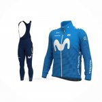 2021 Ropa Ciclismo Movistar Azul Mangas Largas y Culotte Lunga