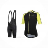2021 Ropa Ciclismo RH+ Gris Amarillo Mangas Corta y Culotte Corto