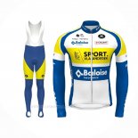 2021 Ropa Ciclismo Sport Vlaanderen Baloise Azul Amarillo Mangas Largas y Culotte Lunga