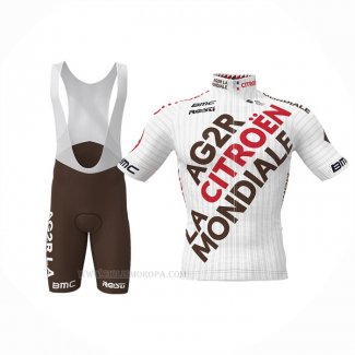 2022 Ropa Ciclismo Ag2r La Mondiale Blanco Mangas Corta y Culotte Corto