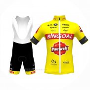 2022 Ropa Ciclismo Bingoal WB Amarillo Mangas Corta y Culotte Corto