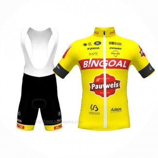 2022 Ropa Ciclismo Bingoal WB Amarillo Mangas Corta y Culotte Corto