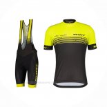 2022 Ropa Ciclismo Scott Amarillo Mangas Corta Y Culotte Corto