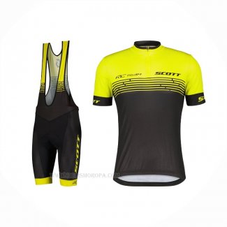 2022 Ropa Ciclismo Scott Amarillo Mangas Corta Y Culotte Corto