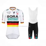2023 Ropa Ciclismo Bora-Hansgrone Negro Rojo AMarillo Mangas Cortas y Culotte Corto