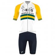 2023 Ropa Ciclismo INEOS Grenadiers AMarillo Mangas Cortas y Culotte Corto