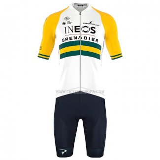 2023 Ropa Ciclismo INEOS Grenadiers AMarillo Mangas Cortas y Culotte Corto