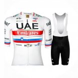 2023 Ropa Ciclismo UAE Slovenia Campeon Blanco Mangas Cortas y Culotte Corto