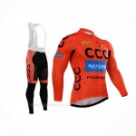 2015 Ropa Ciclismo CCC Negro Naranja Mangas Largas y Culotte Lunga