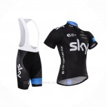 2015 Ropa Ciclismo Sky Azur Negro Mangas Corta y Culotte Corto