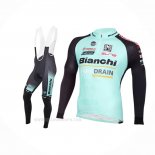 2016 Ropa Ciclismo Bianchi Mtb Ml Negro Verde Mangas Largas y Culotte Lunga