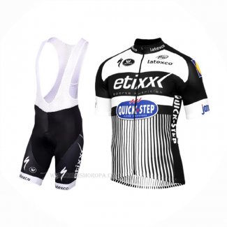 2016 Ropa Ciclismo Etixx Quick Step Blanco Negro Mangas Corta y Culotte Corto