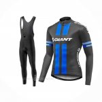 2016 Ropa Ciclismo Giant Negro Azul Mangas Largas y Culotte Lunga