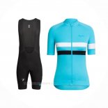 2016 Ropa Ciclismo Mujer Sky Azul Blanco Mangas Corta y Culotte Corto
