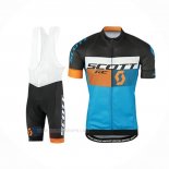 2016 Ropa Ciclismo Scott Azul Negro Mangas Corta Y Culotte Corto