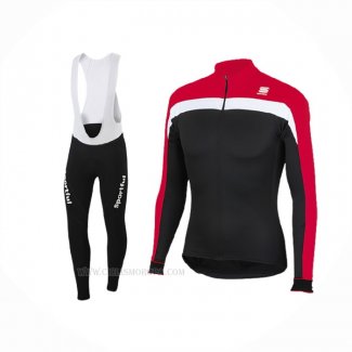 2016 Ropa Ciclismo Sportful Negro Rojo Mangas Largas y Culotte Lunga