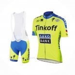 2016 Ropa Ciclismo Tinkoff Saxo Bank Amarillo Azul Mangas Corta y Culotte Corto