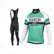 2017 Ropa Ciclismo Bianchi Milano Ml Verde Mangas Largas y Culotte Lunga