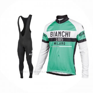 2017 Ropa Ciclismo Bianchi Milano Ml Verde Mangas Largas y Culotte Lunga