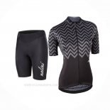 2017 Ropa Ciclismo Mujer Nalini Wave Negro Mangas Corta y Culotte Corto