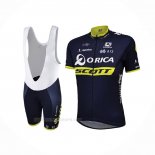 2017 Ropa Ciclismo Mujer Scott Negro Amarillo Mangas Corta y Culotte Corto