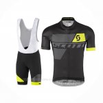 2017 Ropa Ciclismo Scott Amarillo Negro Mangas Corta Y Culotte Corto