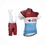 2018 Ropa Ciclismo Ag2r La Mondiale Marron Blanco Mangas Corta y Culotte Corto