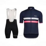 2018 Ropa Ciclismo Rapha Azul Profundo Rosa Mangas Corta y Culotte Corto