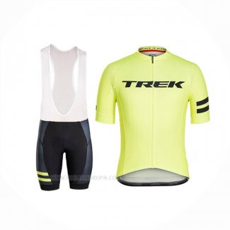 2018 Ropa Ciclismo Trek Luz Amarillo Mangas Corta y Culotte Corto