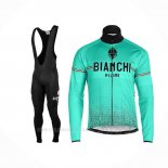 2019 Ropa Ciclismo Bianchi Milano Xd Azul Gris Mangas Largas y Culotte Lunga