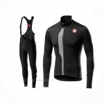 2019 Ropa Ciclismo Castelli Tras Negro Plata Mangas Largas y Culotte Lunga