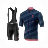2019 Ropa Ciclismo Giro d'Italia Apagado Azul Mangas Corta y Culotte Corto